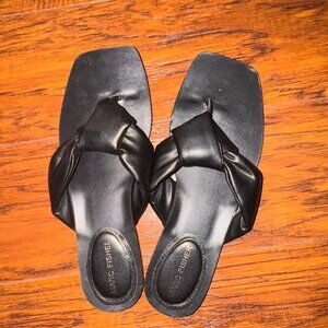Marc Fisher Baler Puffy Black Sandals